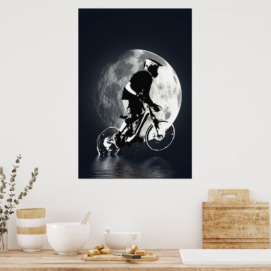 Die Jagd auf den Mond - Mountainbiker Poster (Küche)