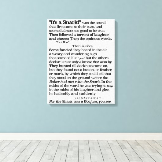 Die Jagd auf den Schneefall durch Lewis Carroll Leinwanddruck (Insitu (Holzboden))