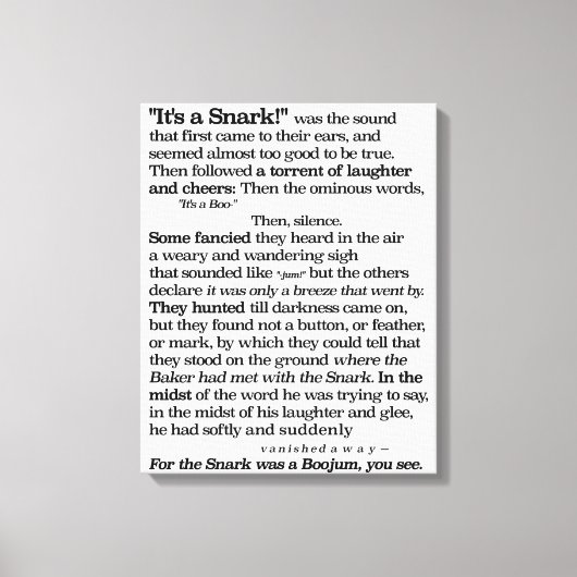 Die Jagd auf den Schneefall durch Lewis Carroll Leinwanddruck (Vorderseite)