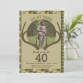 Die Jagd auf die Camouflage der Hirsche Geburtstag Einladung (Stehend Vorderseite)