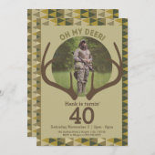 Die Jagd auf die Camouflage der Hirsche Geburtstag Einladung (Vorne/Hinten)