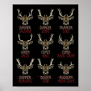 Die Jagd auf wilde Hirsche auf die Rentierjagd des Poster