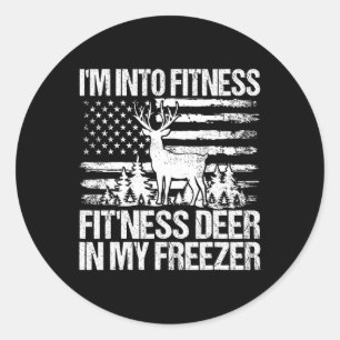 Die Jagd, ich bin in Fitness Fitness Hirsch in mei Runder Aufkleber