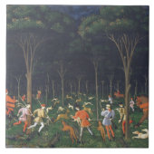 Die Jagd im Wald (von Paolo Uccello) Fliese (Vorderseite)