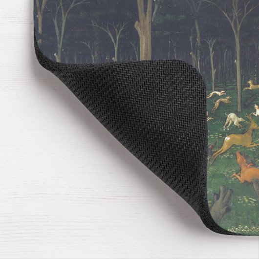 Die Jagd im Wald (von Paolo Uccello) Mousepad (Ecke)