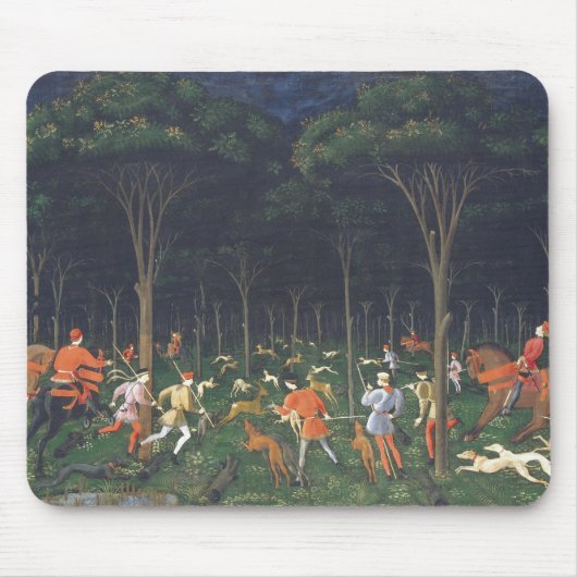 Die Jagd im Wald (von Paolo Uccello) Mousepad (Vorne)