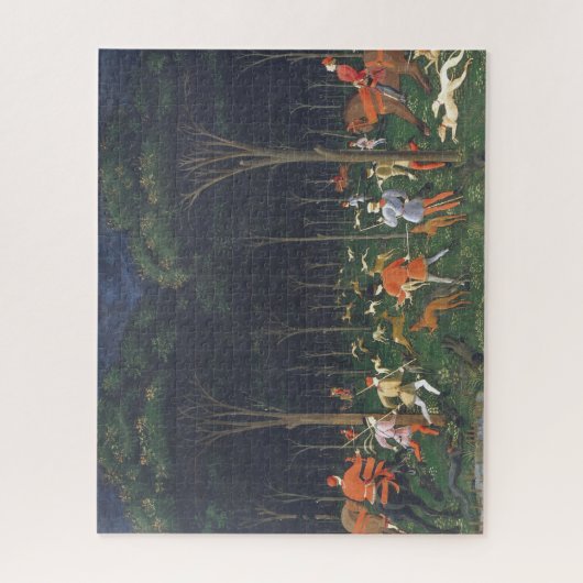 Die Jagd im Wald (von Paolo Uccello) Puzzle (Vertikal)