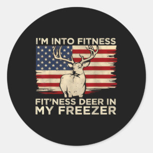 Die Jagd in der Fitness Fit Ness Deer Freezer Men Runder Aufkleber