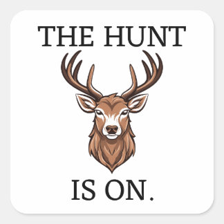 Die Jagd ist auf das Portrait der Antler des Stags Quadratischer Aufkleber
