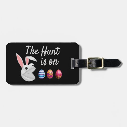 Die Jagd ist auf der Ostersonnigen Eggenjagd Gepäckanhänger (Vorderseite horizontal)
