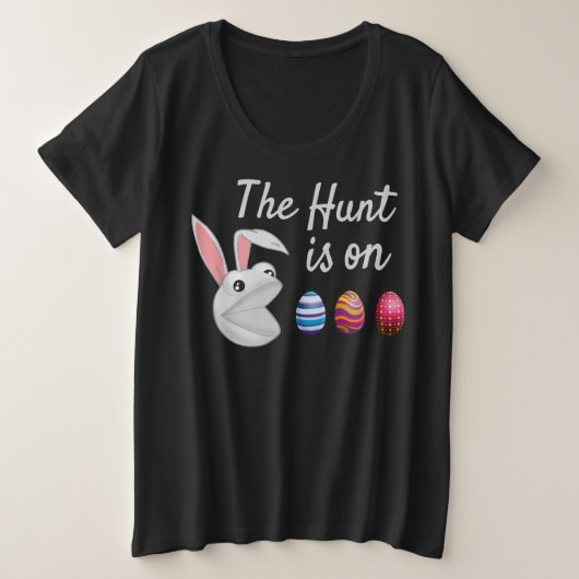 Die Jagd ist auf der Ostersonnigen Eggenjagd Große Größe T-Shirt (Design vorne)