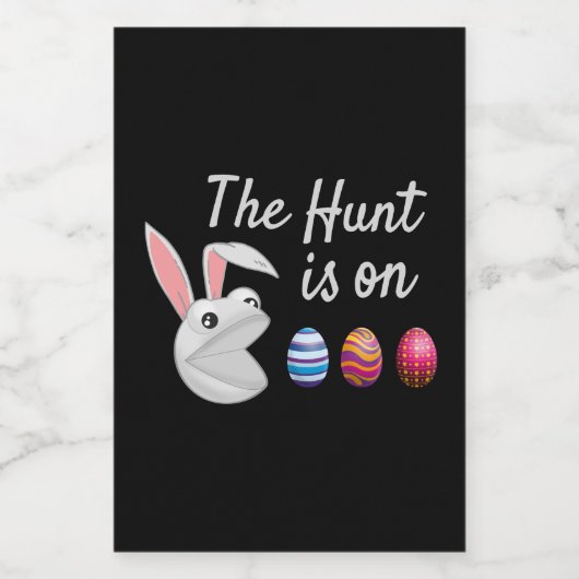 Die Jagd ist auf der Ostersonnigen Eggenjagd Lebensmitteletikett (Einzelnes Label)