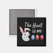 Die Jagd ist auf der Ostersonnigen Eggenjagd Magnet (Vorderseite/Rückseite)