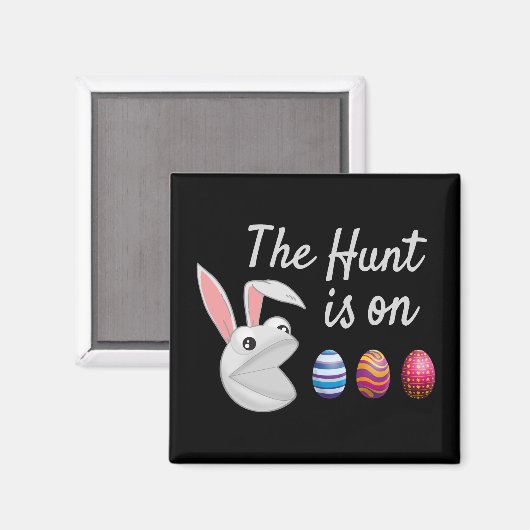 Die Jagd ist auf der Ostersonnigen Eggenjagd Magnet (Vorderseite/Rückseite)