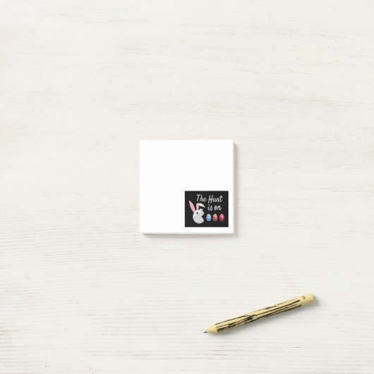 Die Jagd ist auf der Ostersonnigen Eggenjagd Post-it Klebezettel (Auf Schreibtisch)