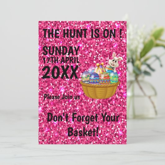 Die Jagd ist auf, Ostereisjagd, lustiges Geschenk Einladung (Stehend Vorderseite)