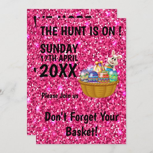 Die Jagd ist auf, Ostereisjagd, lustiges Geschenk Einladung (Vorne/Hinten)