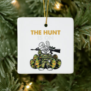Die Jagd ist eröffnet Ostern Weihnachtsbaumanhänge Keramikornament