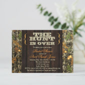 Die Jagd ist über Camouflage-Brautparty-Einladung Einladung (Stehend Vorderseite)
