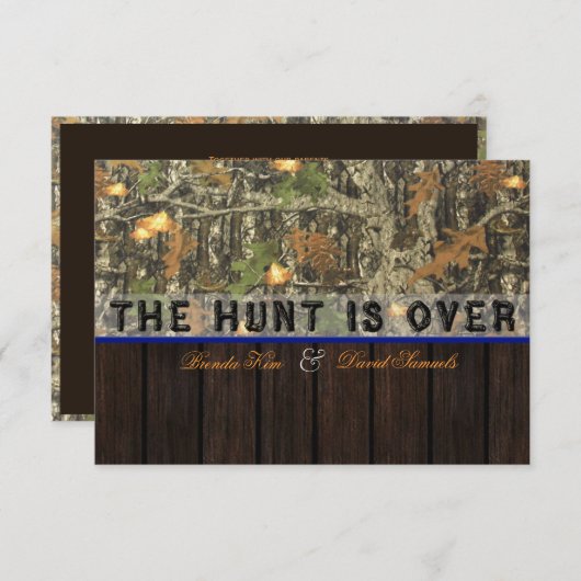 Die Jagd ist über Camouflage-hölzerner Einladung (Vorne/Hinten)