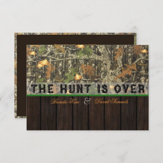 Die Jagd ist über Camouflage-hölzerner Einladung (Vorne/Hinten)