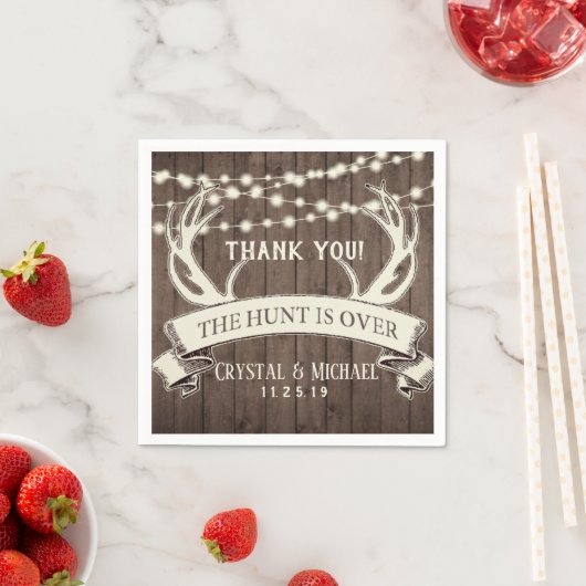 Die Jagd ist über den rustikalen Abend von Barnwoo Serviette (Beispiel)