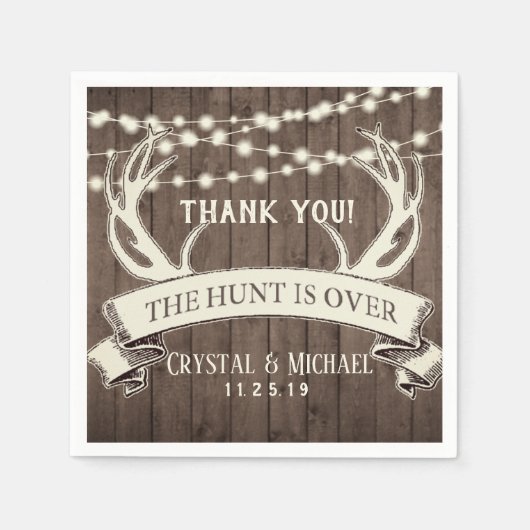 Die Jagd ist über den rustikalen Abend von Barnwoo Serviette (Vorderseite)