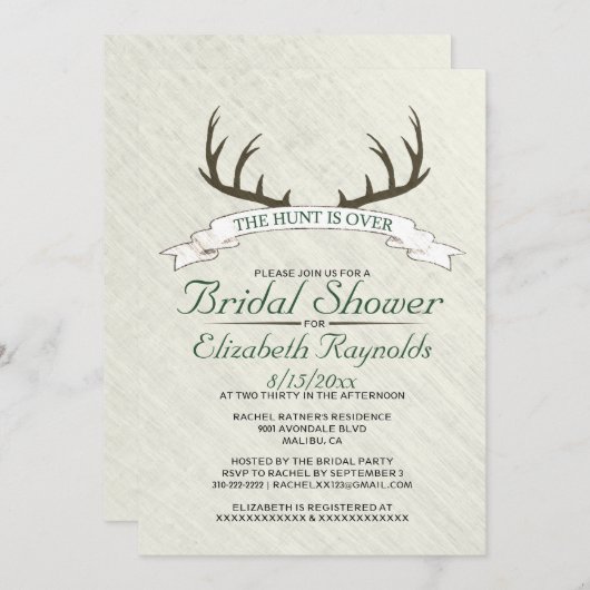 Die Jagd ist über die Bridal-Dusche Einladungen (Vorne/Hinten)