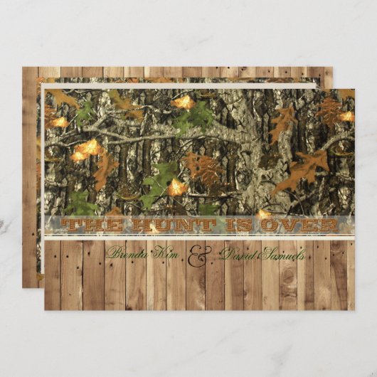 Die Jagd ist über die Einladung zum Hochzeitsfeier (Vorne/Hinten)