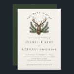 Die Jagd ist über die elegante Antler Hirsch Stag  Einladung<br><div class="desc">Die Jagd ist über die elegante Antler Hirsch Stag Kopf Hochzeitsvorlage</div>