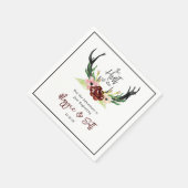 Die Jagd ist über die rustikale Antler Burgund Blu Serviette (Ecke)