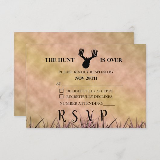 Die Jagd ist über rustikal RSVP Karte (Vorne/Hinten)