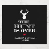 Die Jagd ist über rustikale Hochzeit Bierflaschenetikett (Einzelnes Label)