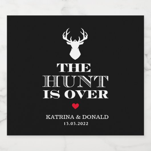 Die Jagd ist über rustikale Hochzeit Bierflaschenetikett (Einzelnes Label)