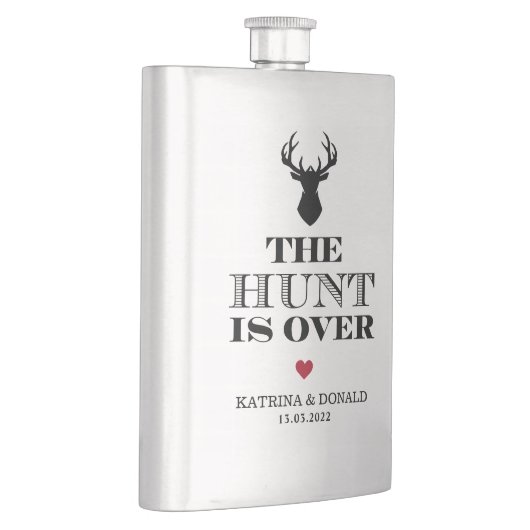 Die Jagd ist über rustikale Hochzeit Flachmann (Rechts)