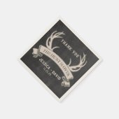 Die Jagd ist über rustikales Chalkboard Hochzeit N Serviette (Ecke)