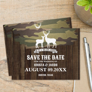 Die Jagd ist über Western Hochzeit speichern das D Postkarte