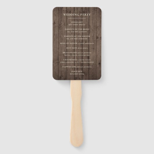 "Die Jagd ist vorbei" Rustikale Abend Hochzeit Fächer (Rückseite)