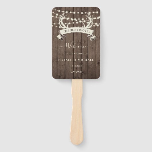 "Die Jagd ist vorbei" Rustikale Abend Hochzeit Fächer (Vorderseite)