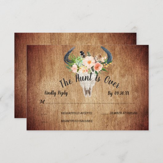 "Die Jagd ist vorbei" Rustikale Antelope UAWG Einladung (Vorne/Hinten)