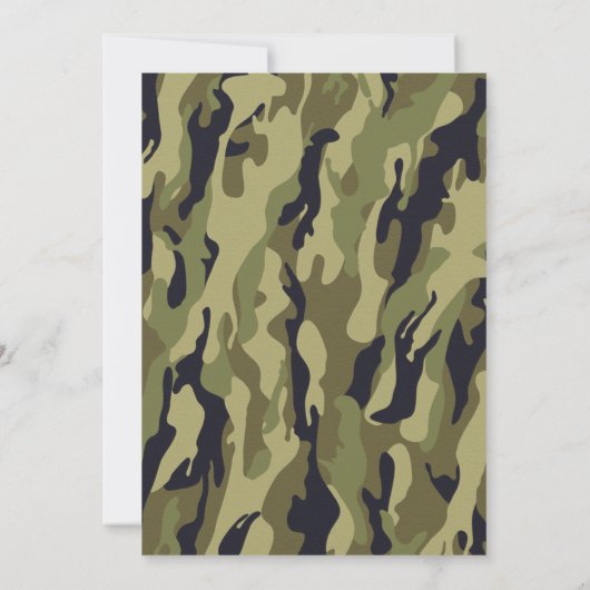 "Die Jagd ist vorbei" Rustikale Antler Camouflage  Einladung (Rückseite)