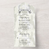 "Die Jagd ist vorbei" Rustikale Camouflage Einladu All In One Einladung (Innen Boden)