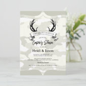 "Die Jagd ist vorbei" Rustikale Dusche der Camoufl Einladung (Stehend Vorderseite)