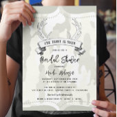 "Die Jagd ist vorbei" Rustikales Brautparty Camouf Einladung