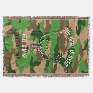 "Die Jagd ist vorbei" rustikales Hochzeitsgeschenk Decke