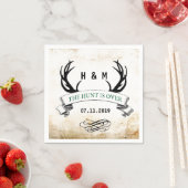"Die Jagd ist vorbei" rustikales Hochzeitsgeschenk Serviette (Beispiel)