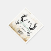 "Die Jagd ist vorbei" rustikales Hochzeitsgeschenk Serviette (Ecke)
