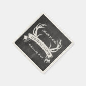 "Die Jagd ist vorbei" rustikales Hochzeitsgeschenk Serviette (Ecke)