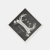 "Die Jagd ist vorbei" rustikales Hochzeitsgeschenk Serviette (Ecke)