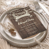 "Die Jagd ist vorbei" Rustikales Probe Dinner Einladung